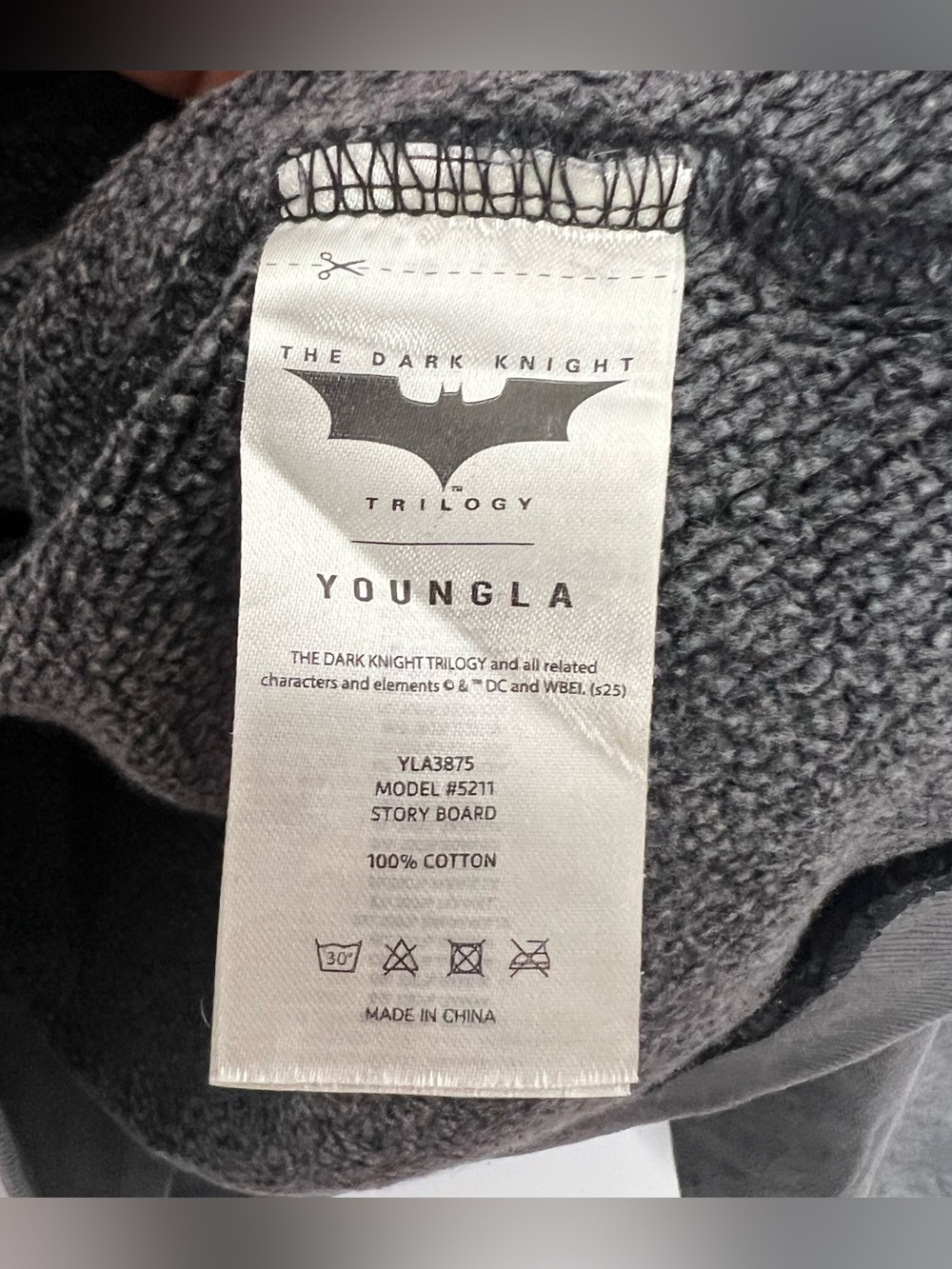YoungLA x Batman Story Board Oversized Zip Up Hoodie 5211 Mens Large Grey NWT - Picture 5 of 8